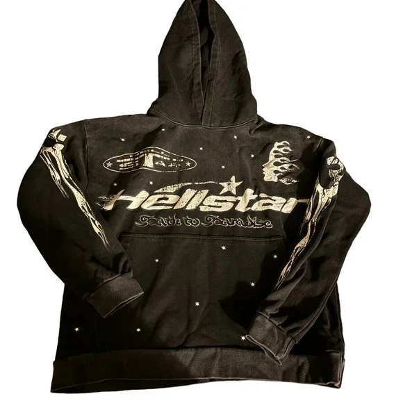 トップス Hellstar vintage hoodie Hellstar Sports Skull Red Tie Dye Hoodie - WyCo Vintage